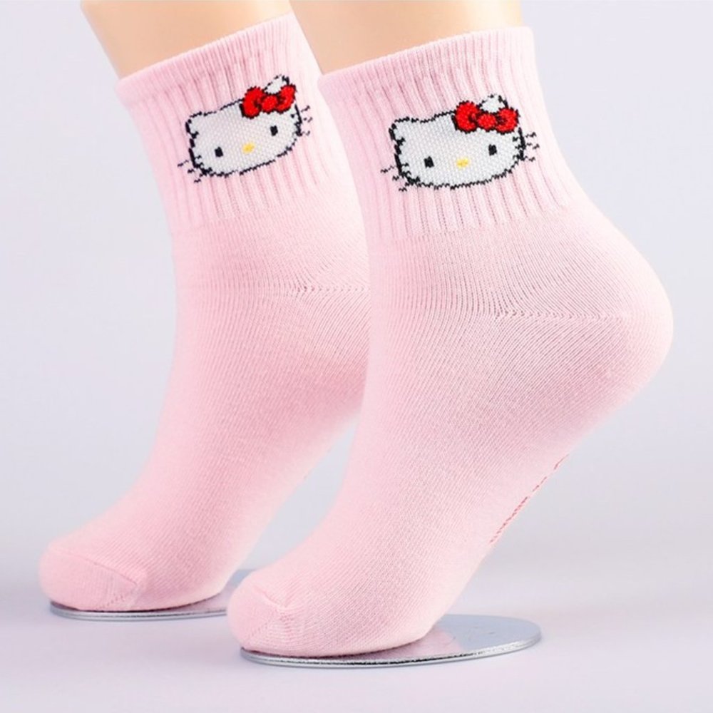 Sanrio Hello Kitty Pink Kids Girls Ankle Socks 1 Pair New